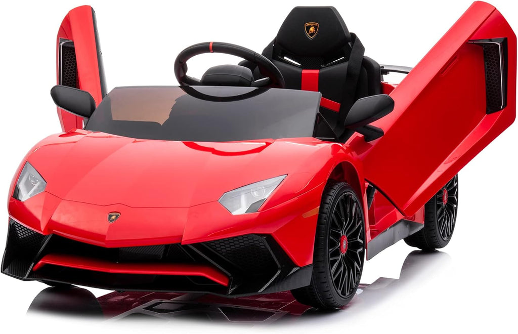 12V Licensed Lamborghini Aventador Battery Powered Sports Car Toy - Black Y842337
