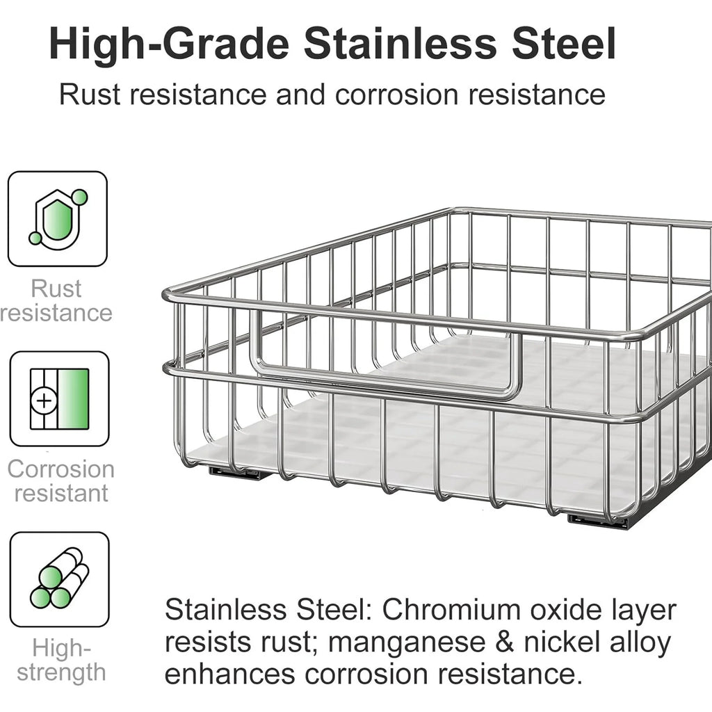 2 Packs Stainless Steel Slide Out Drawers M590344