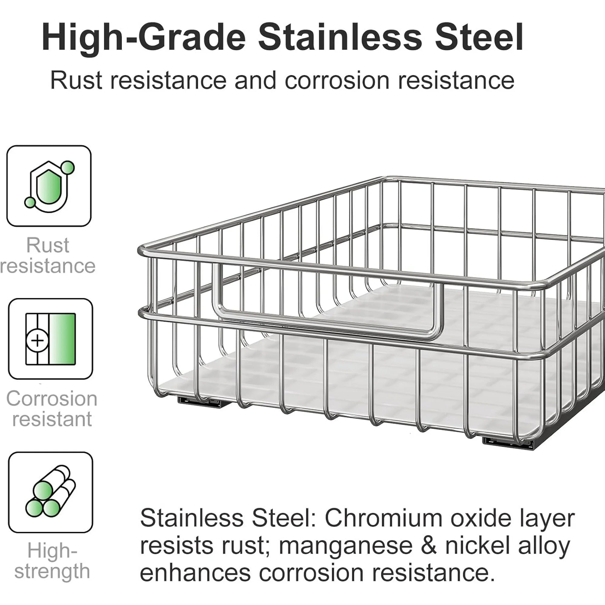 2 Packs Stainless Steel Slide Out Drawers M590344