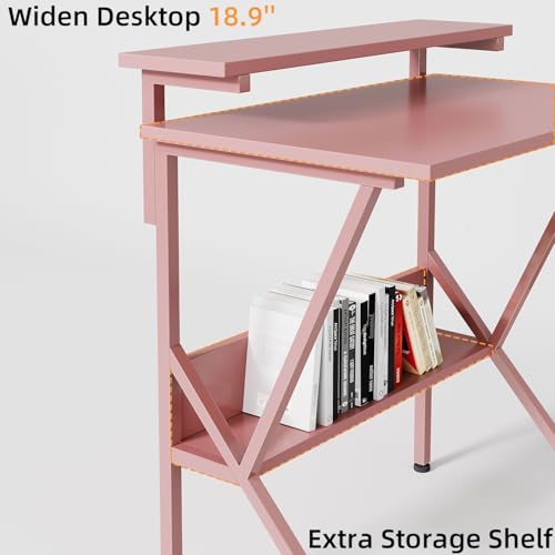 Small Desk with Adjustable Monitor Stand, Grey M4242
