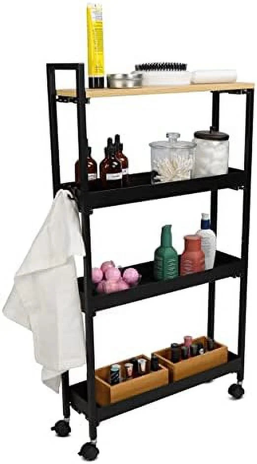 Slim 4 Tier Narrow Storage Cart With Wheels C770