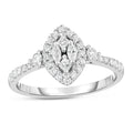 1/4 CT. T.W. Composite Diamond Marquise Frame Promise Ring in 14K White Gold D845224