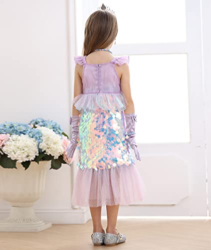 Sequins Mermaid Princess Party Dress for Toddler Kids Baby E872