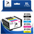 812 XL High Capacity Ink Cartridges (5 Pack) D746785