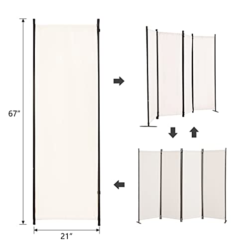 Black 6 Panel Folding Room Divider F3062