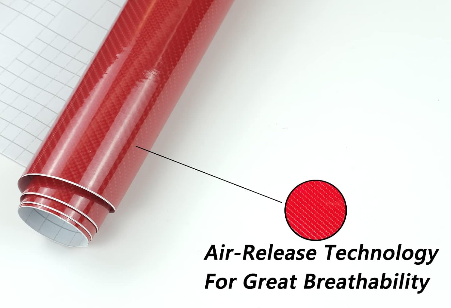 Red Carbon Fiber Vinyl Wrap 10ft x 1ft Self Adhesive Film T211