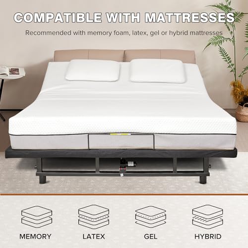 Twin XL Adjustable Electric Bed Frame with Wireless Remote Control Y7710