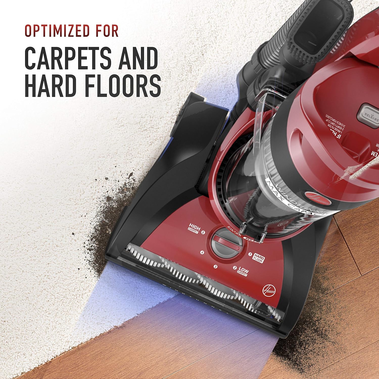 Red Upright Vacuum Cleaner with HEPA Media Filtration R1200