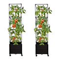 2 Pack 63" Large Outdoor Garden Planter Box with Trellis and Caster I1281