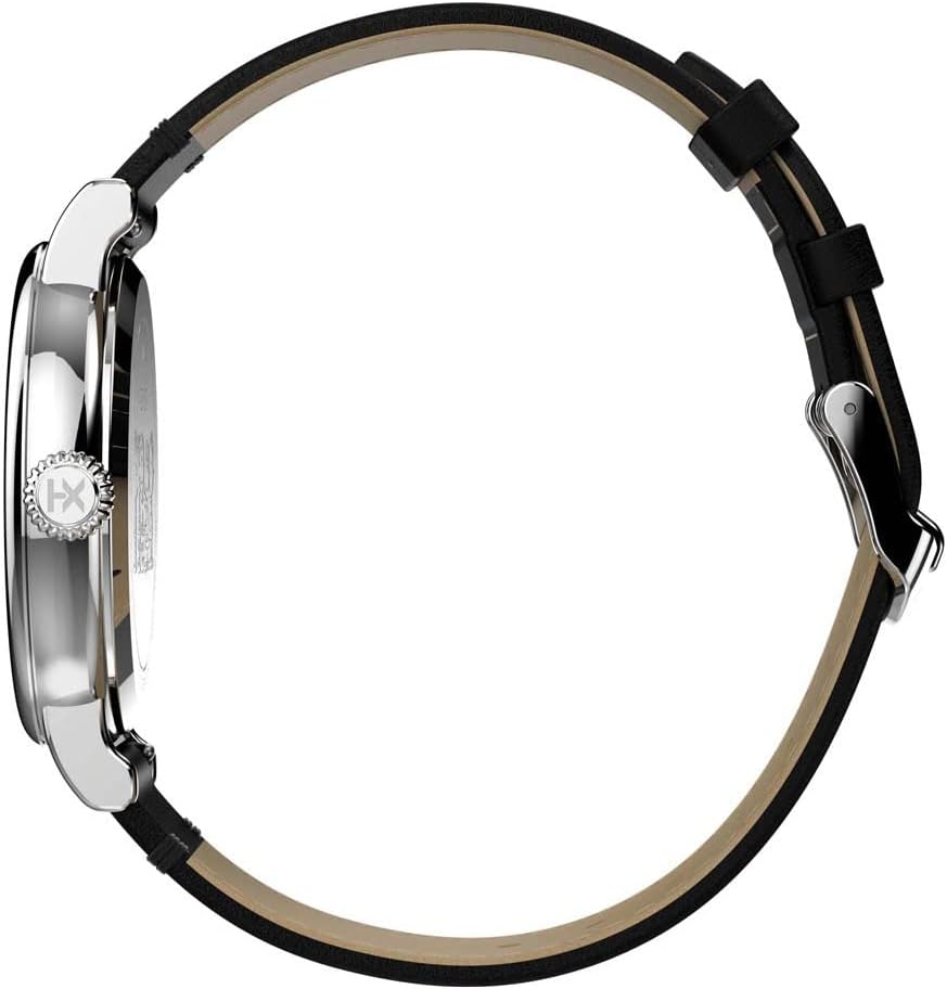 40 mm Black Leather Strap Watch X891203