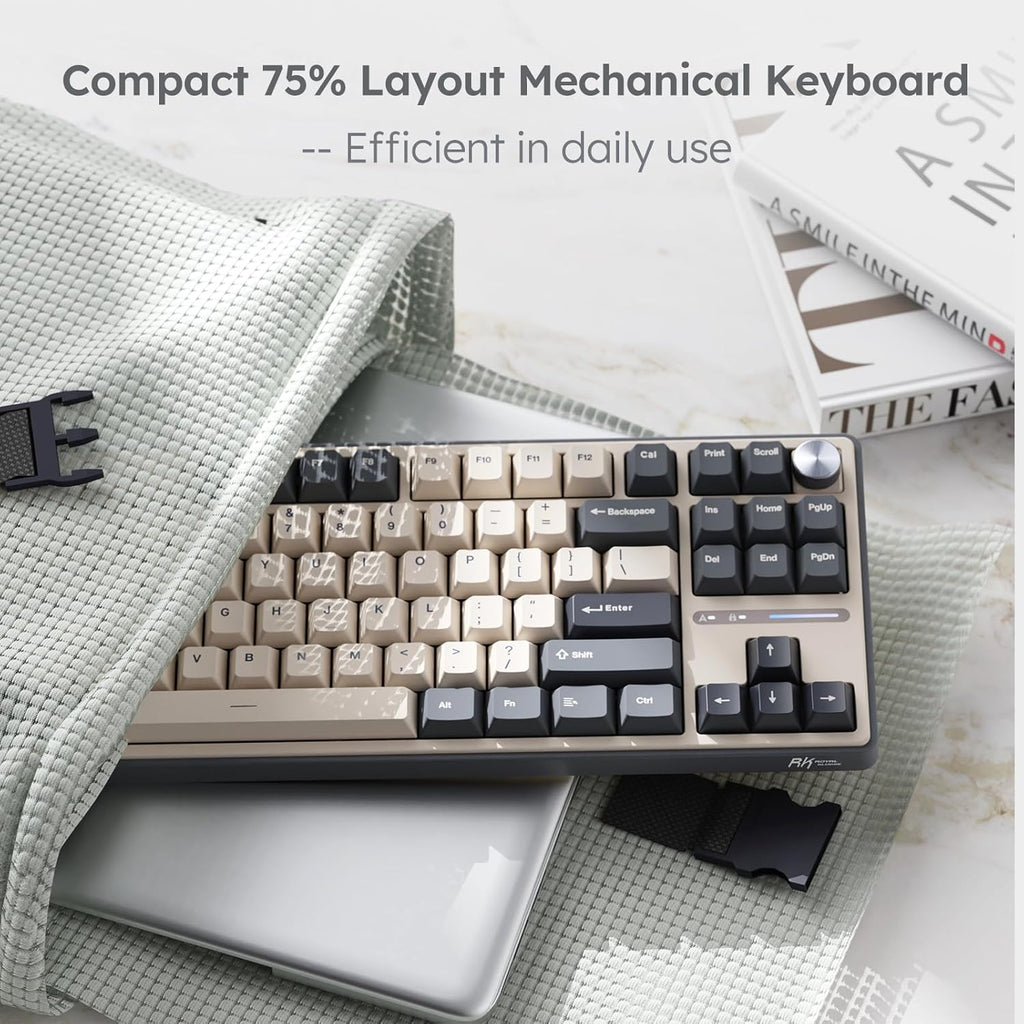 R87 Pro Wired Mechanical Keyboard with Hot Swappable Knob 75% RGB Backlit 88 Keys TKL Gasket Mounted Custom Keyboard J1581