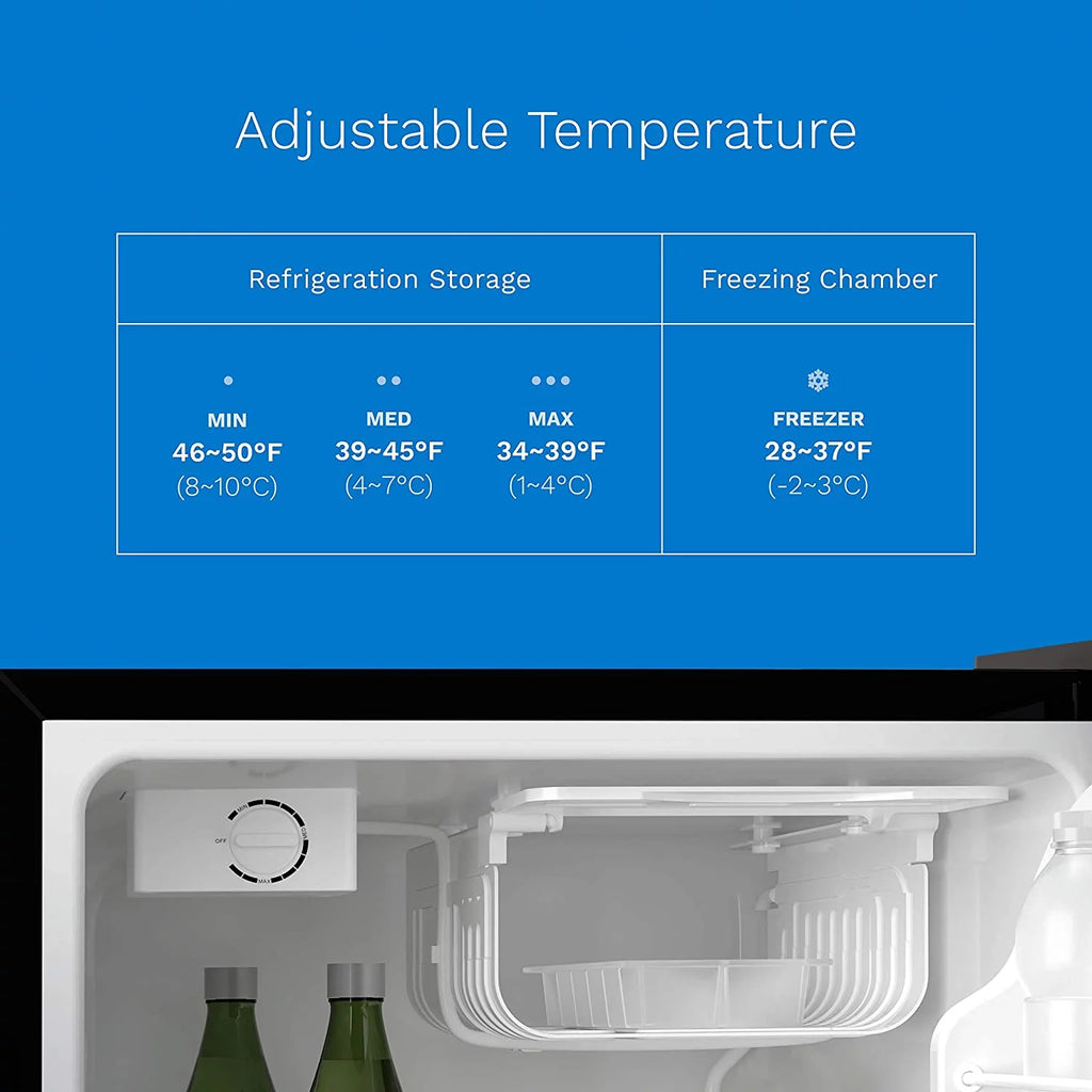 2.4 Cubic Feet Mini Refrigerator with Small Freezer and Removable Glass Shelves G7727
