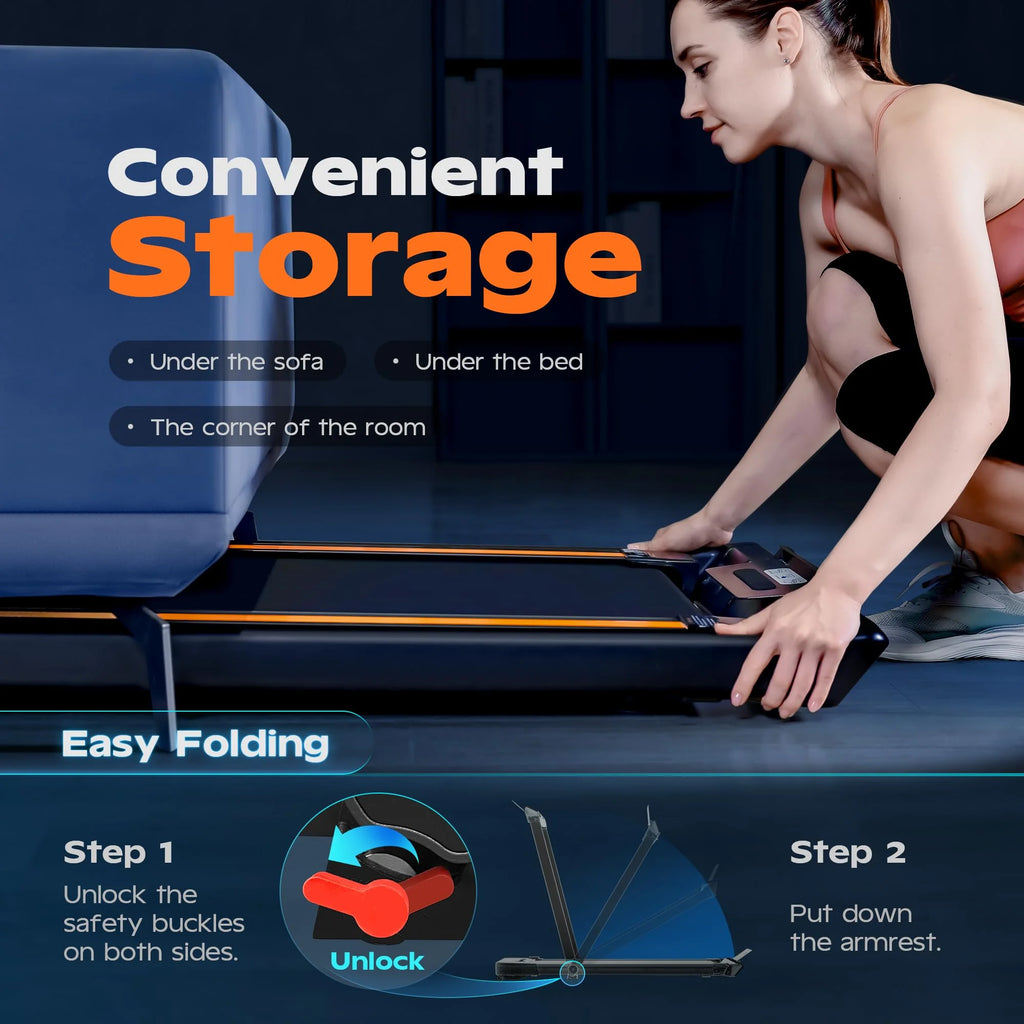 Black Folding Under Desk Treadmill G965