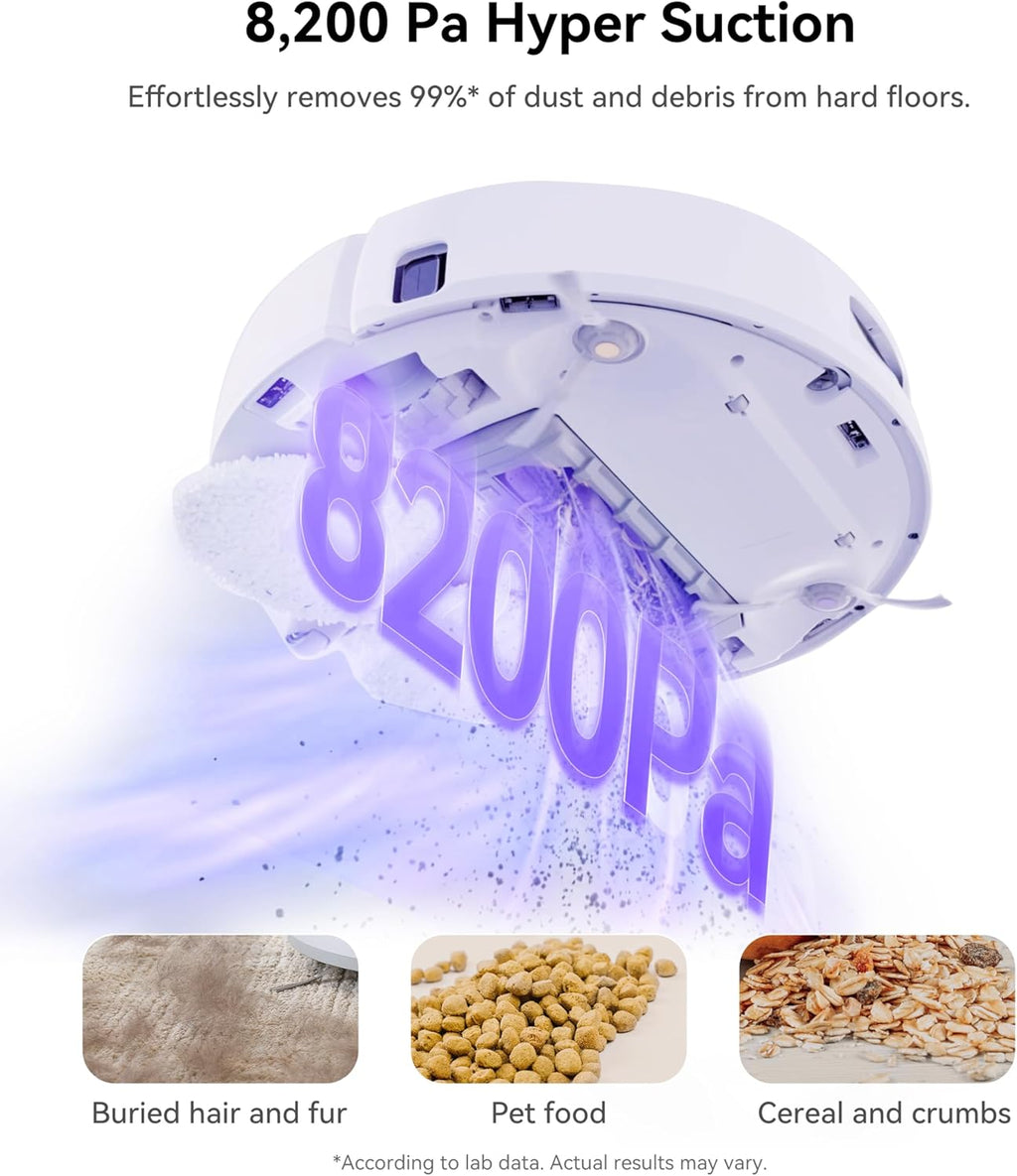 8200 Pa Robot Vacuum and Mop Combo with Dust Bags G197