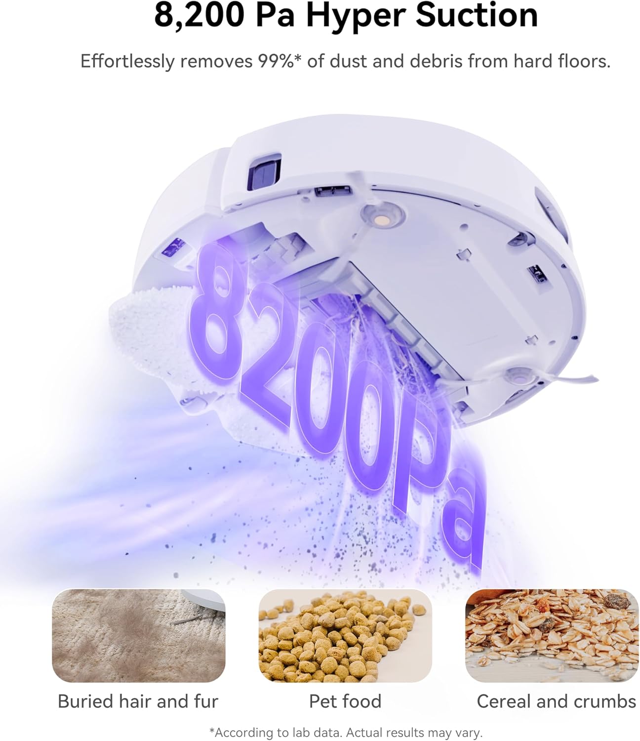 8200 Pa Robot Vacuum and Mop Combo with Dust Bags G197