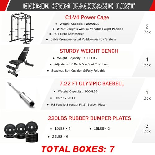 Power Cage Squat Rack with LAT Pulldown X6377
