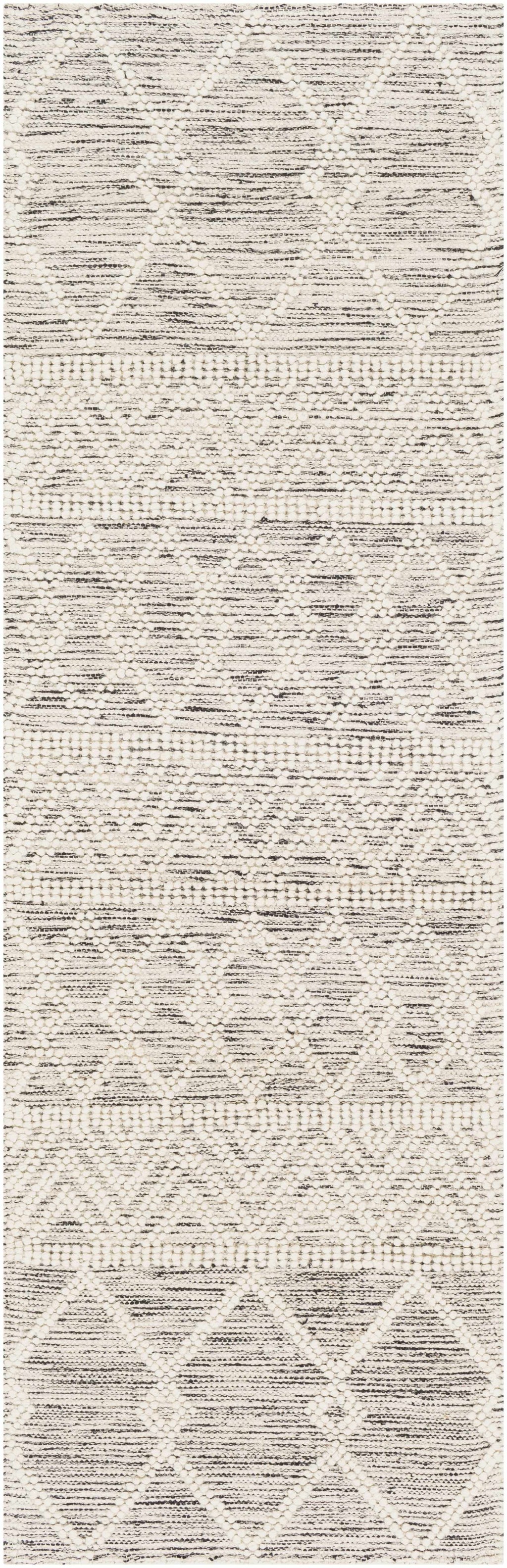 Beige White Brown Hand Woven Wool Small Area Rug 2' x 3' L94235