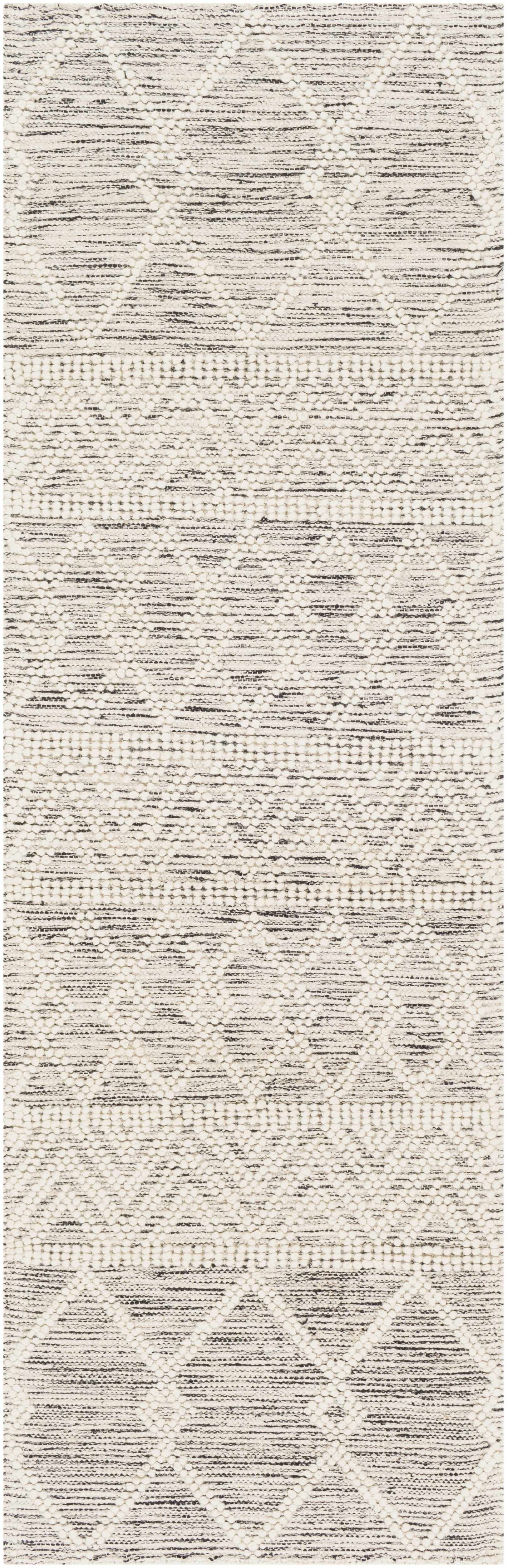 Beige White Brown Hand Woven Wool Small Area Rug 2' x 3' L94235