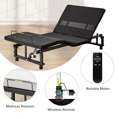 Twin XL Adjustable Electric Bed Frame with Wireless Remote Control Y7710