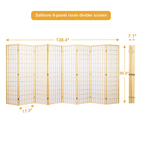 Black 5.6 Ft 8 Panel Room Divider V874