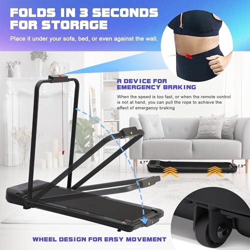Walking Pad Treadmill, 2.5HP, 265 lb Capacity with Remote Control S501114