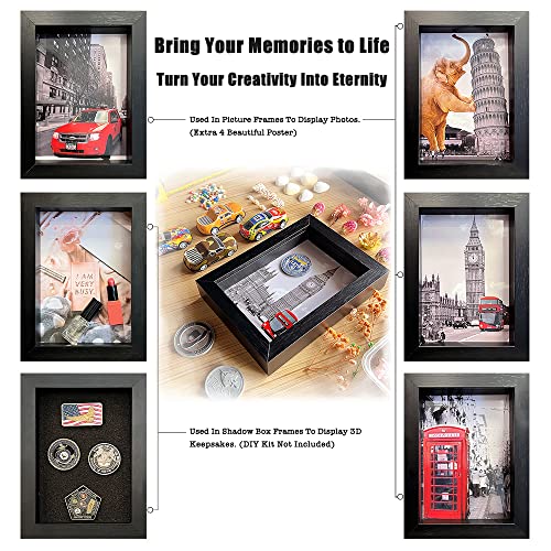 Set of 4 Wooden Shadow Box Frames with Plexiglass C495503