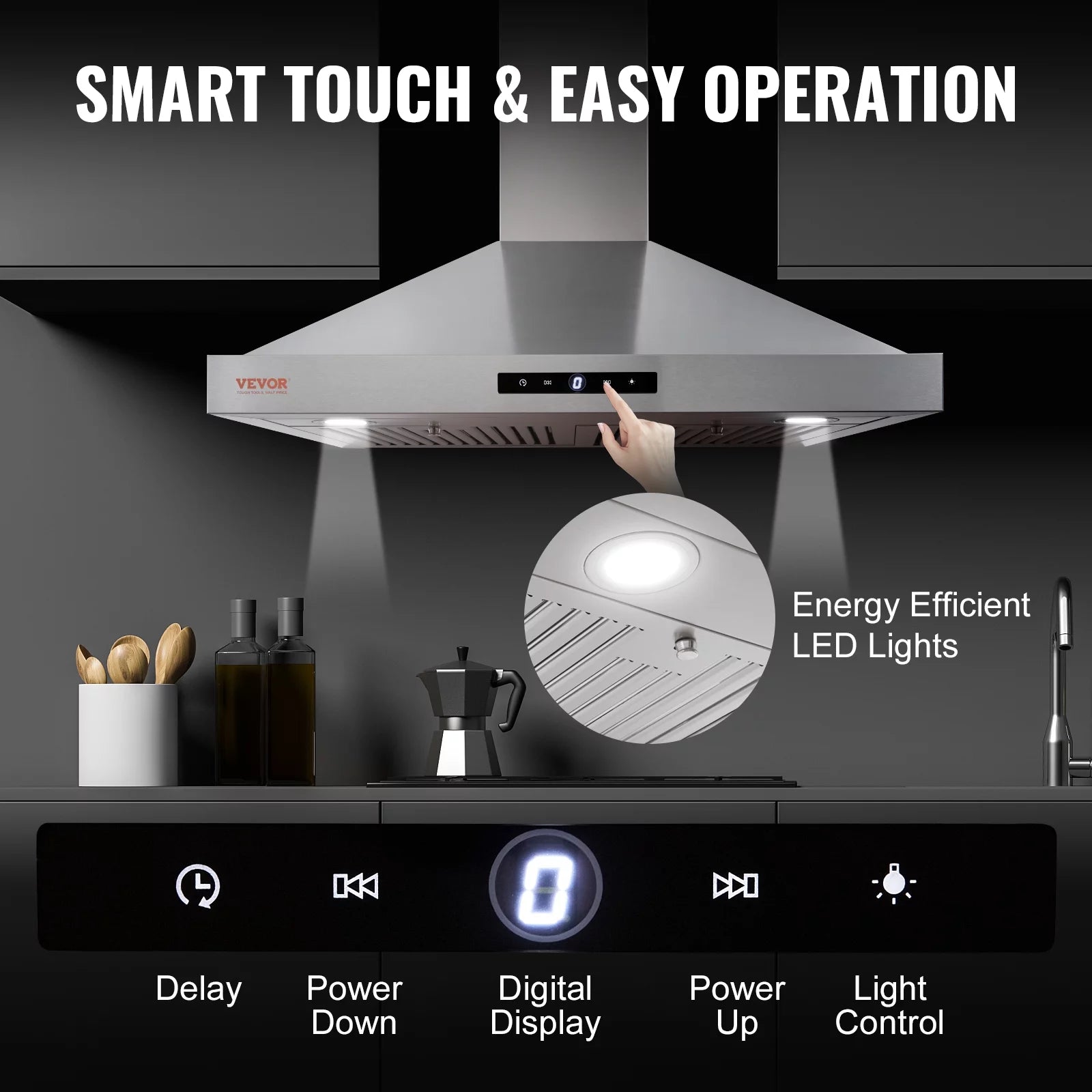 30" 350cfm 3 Speed Wall Mount Range Hood Stainless Steel C385