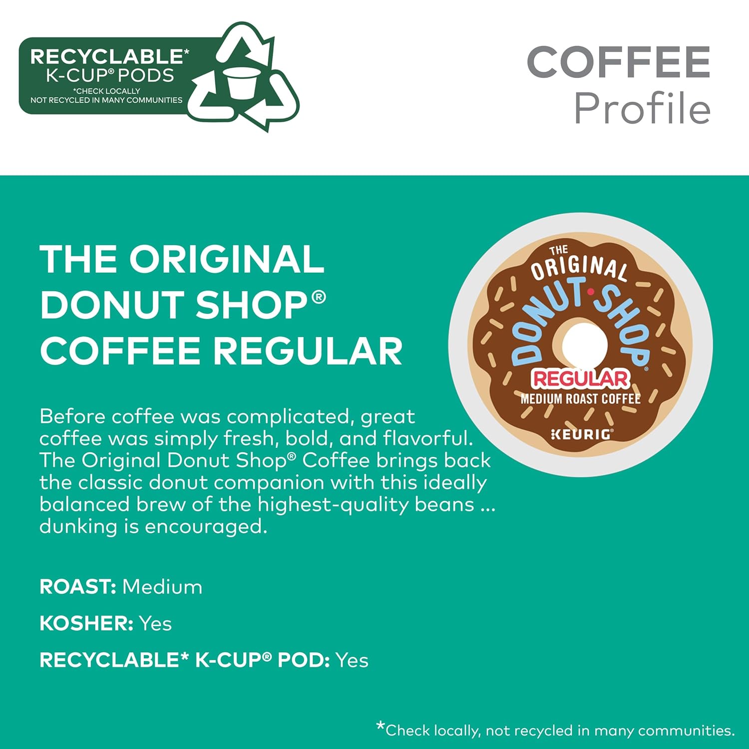 Medium Roast Coffee, 12 Count (Pack of 6), Total 72 Count K457753