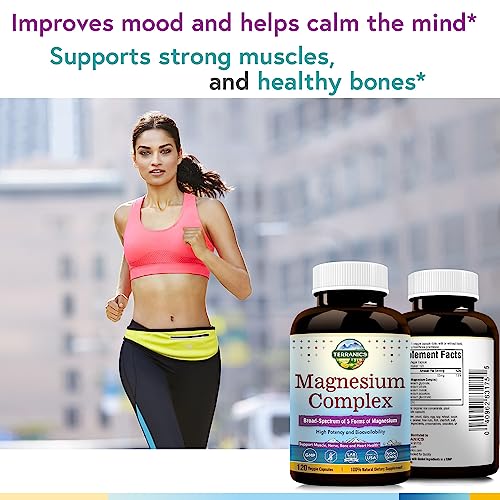 5-in-1 Magnesium Complex Supplement 500mg 240 Vegan Capsules Y833500