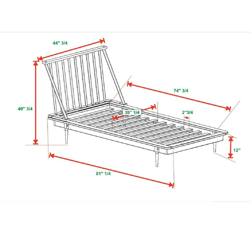 Solid Pine Wood Spindle Bed - Caramel - Queen Q9524
