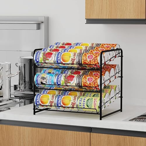 Black Stackable Can Rack Organizer M8948