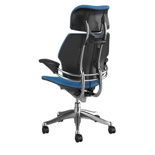 Black Polished Aluminum Ergonomic Office Chair with Headrest M3472
