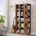 15 Cube 5 Tier Wooden Open Bookshelf (Brown) N385799
