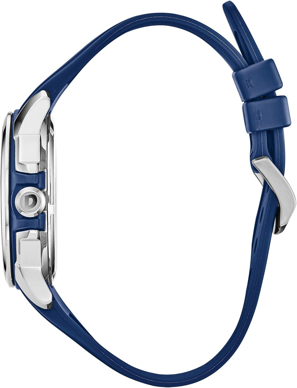 Blue Dial Stainless Steel Watch with Blue Polyurethane Strap P80418