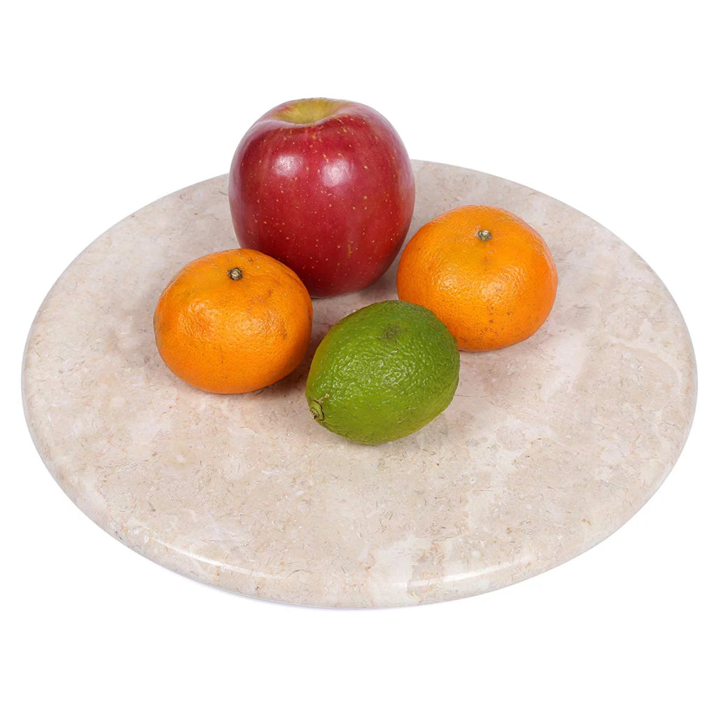 Natural Champagne Marble Lazy Susan Turn Table Serving Board J53850