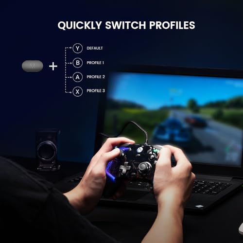 Wired Controller for Xbox Series X|S, Xbox One, Windows, Steam, Transparent Gaming Gamepad with Hall Effect Joysticks Z10940