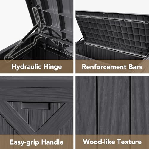 120 Gallon Resin Outdoor Storage Box Black D609
