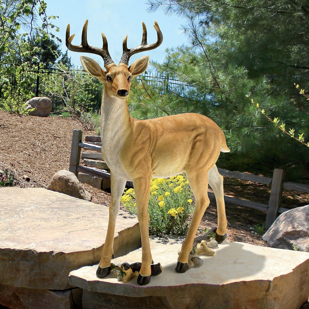 Woodland Buck Deer Garden Statue, 23 Inches Wide, 13 Inches Deep, 37 Inches High Q867192