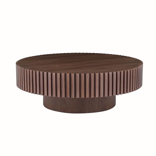 Walnut Round Solid Wood Coffee Table B372