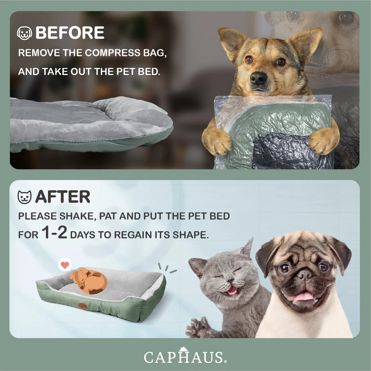 Blue Brown Gray Dog Bolster Couch Bed A4280