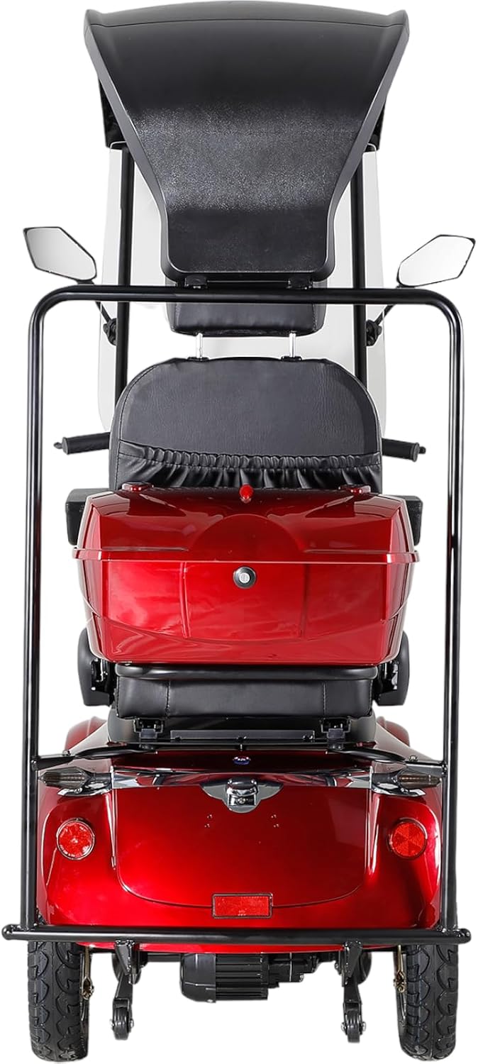 800W Heavy Duty Mobility Scooter with Roof & Windshield 500lbs Capacity B837574