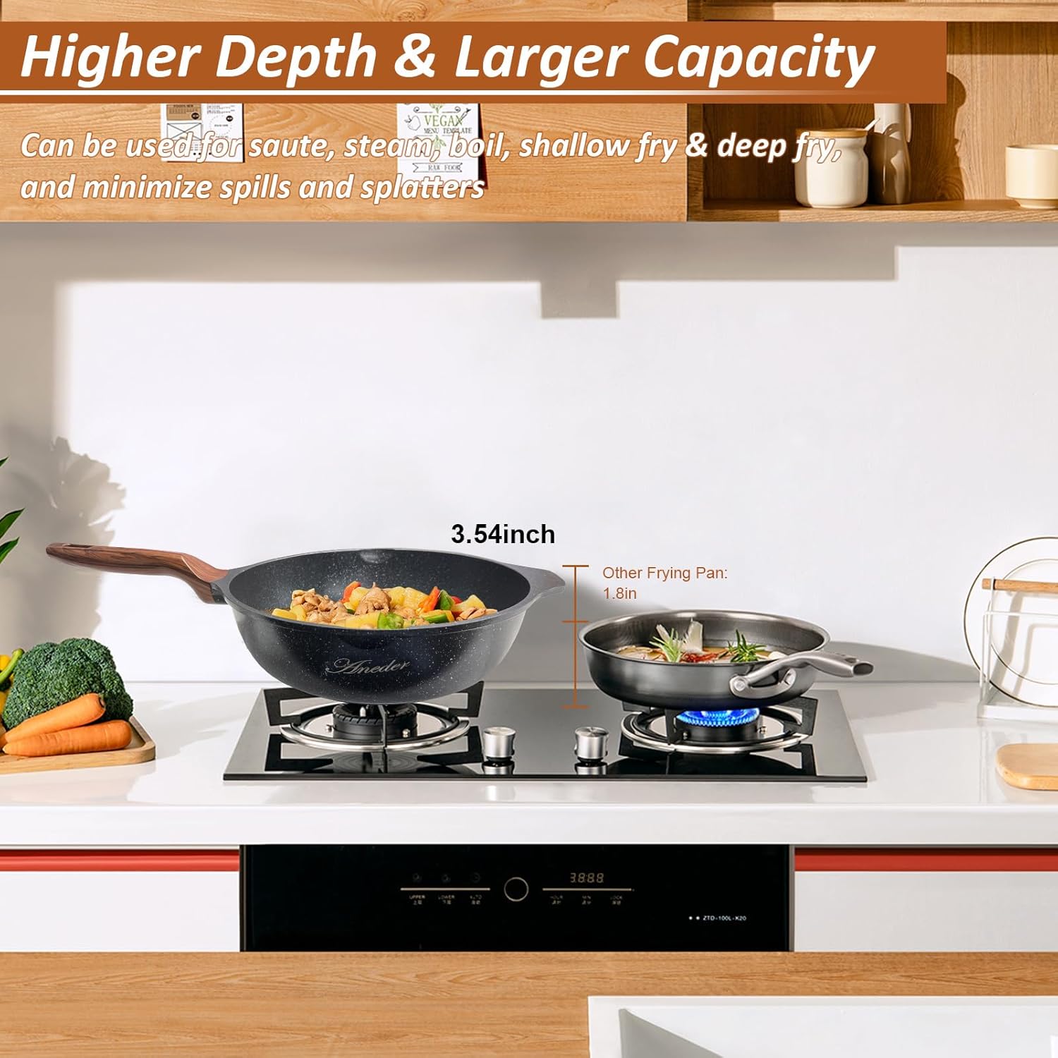 12.5 Inch Cast Iron Stir Fry Pan R240776