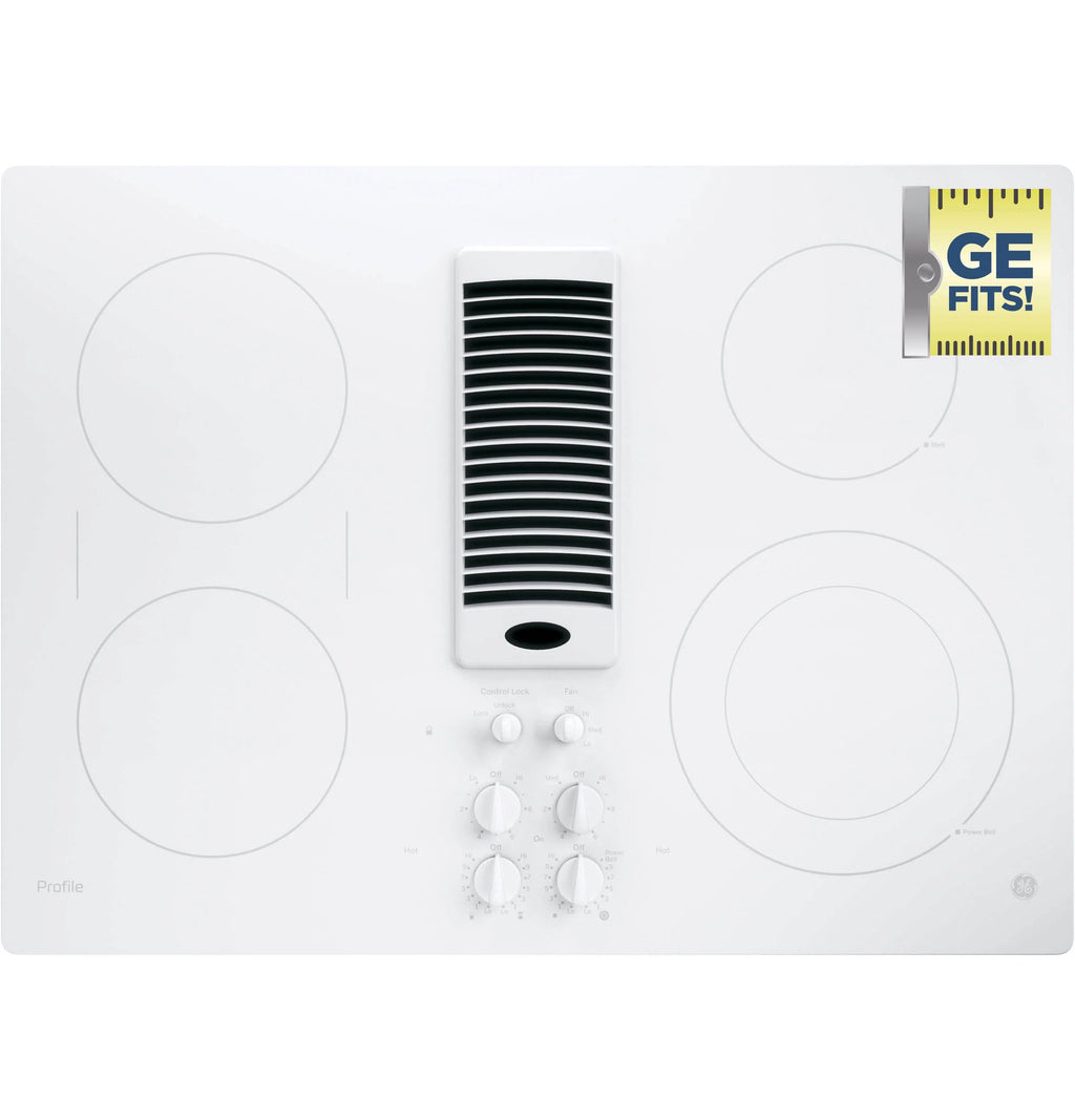 White 30 inch Downdraft Electric Cooktop D817