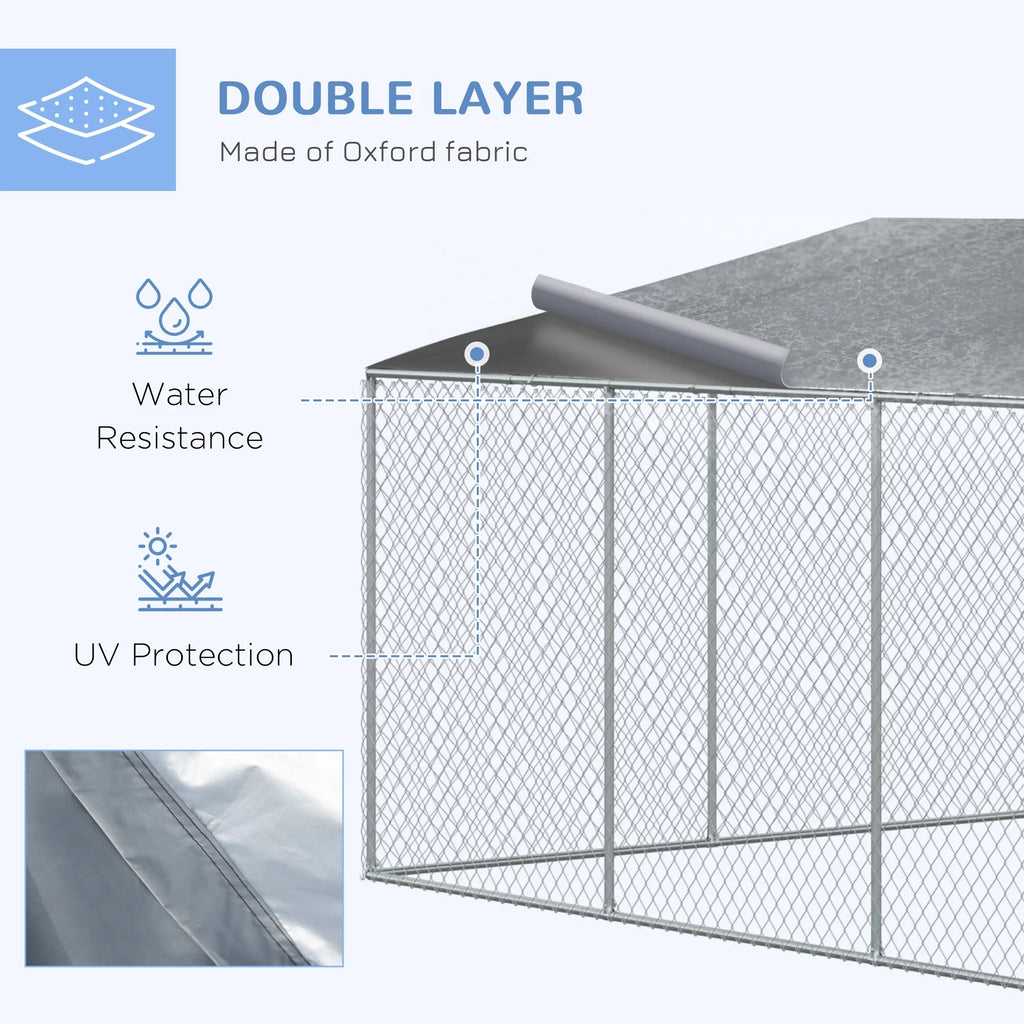 Heavy Duty Galvanized Steel Dog Kennel Playpen with Waterproof Cover V64808
