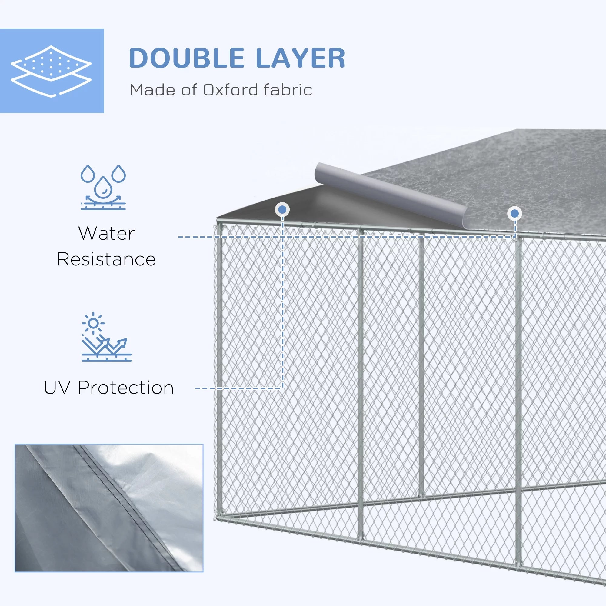 Heavy Duty Galvanized Steel Dog Kennel Playpen with Waterproof Cover V64808