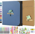 60 Pages Hardcover 8.5x11 Inches 3 Rings Removable Black Paper Scrapbook Photo Album Kit F333