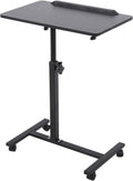 Adjustable Overbed Bedside Table with Wheels Black I3967