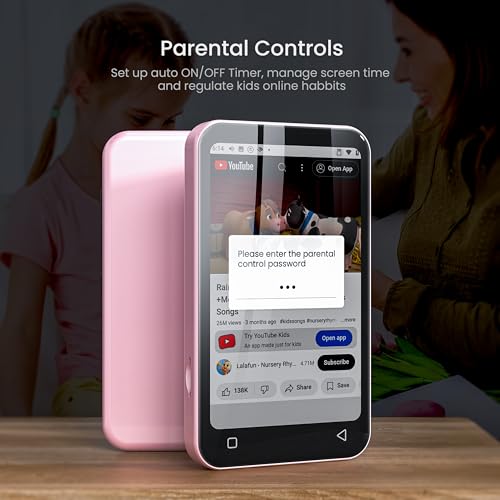 Pink 4" WiFi MP3 MP4 Music Player with Bluetooth B8637