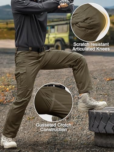 Men's Water Resistant Relaxed Fit Tactical Cargo Work Pants W576136