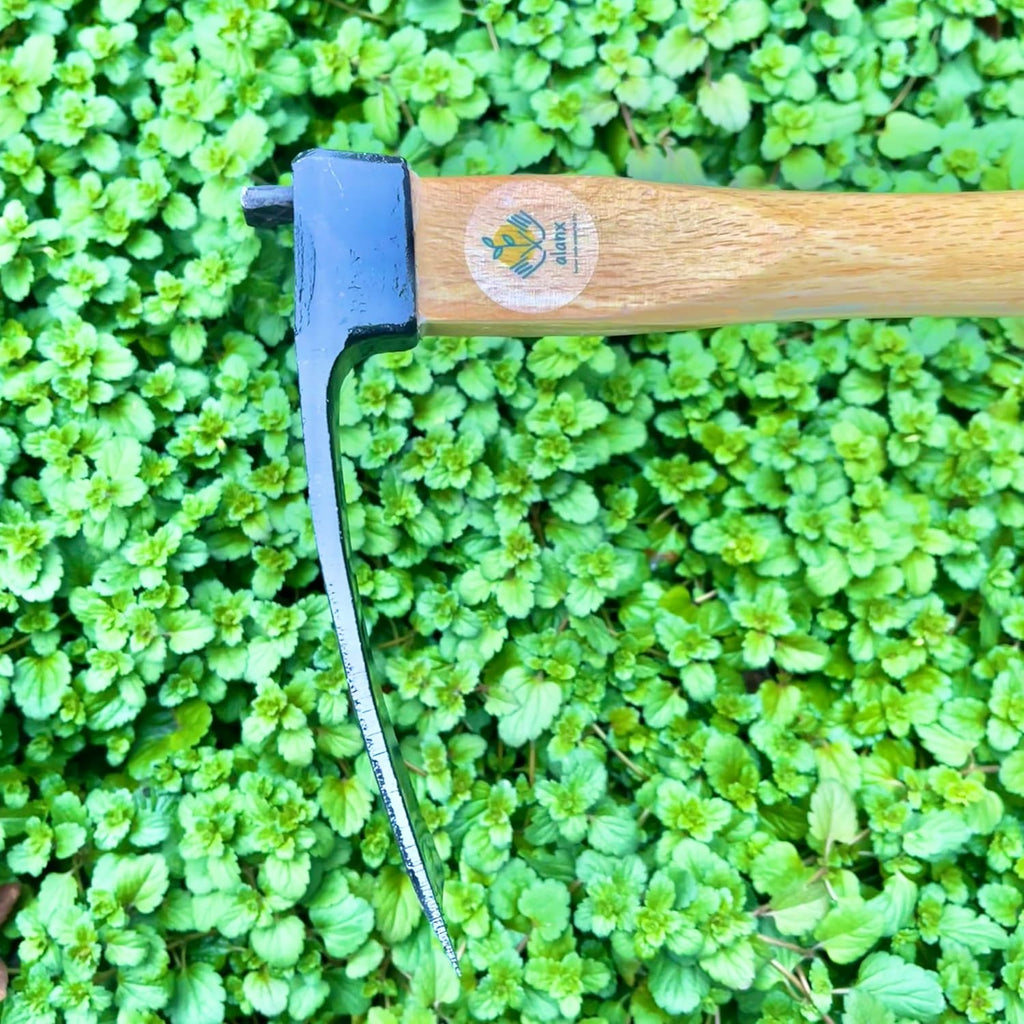 14 Inch Wide Japanese Carbon Steel Garden Hoe with Oak Wooden Handle I88542